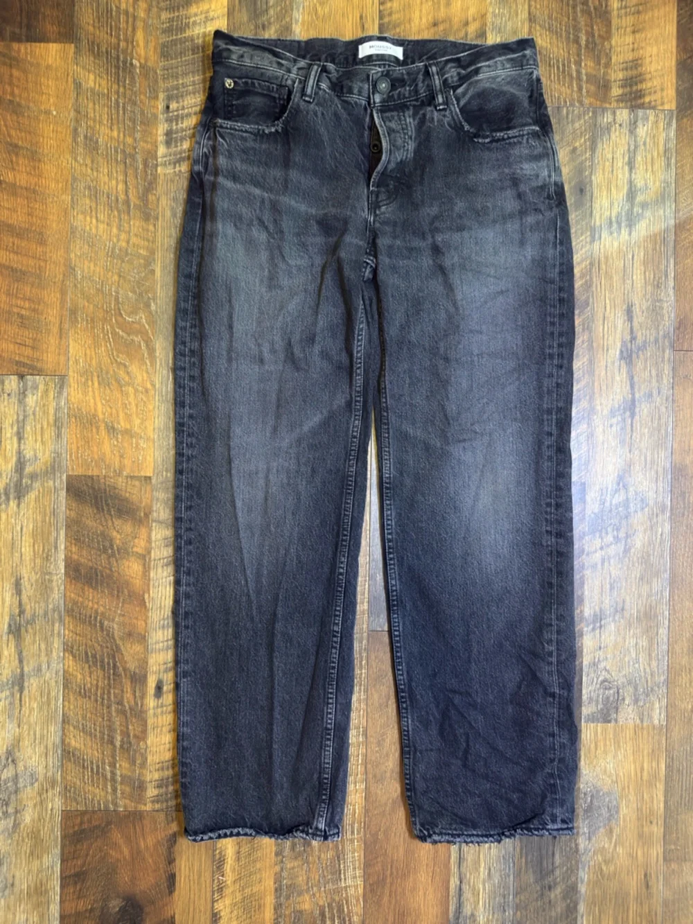 Moussy Vintage Iona Low Rise Straight Jeans Black Size 27